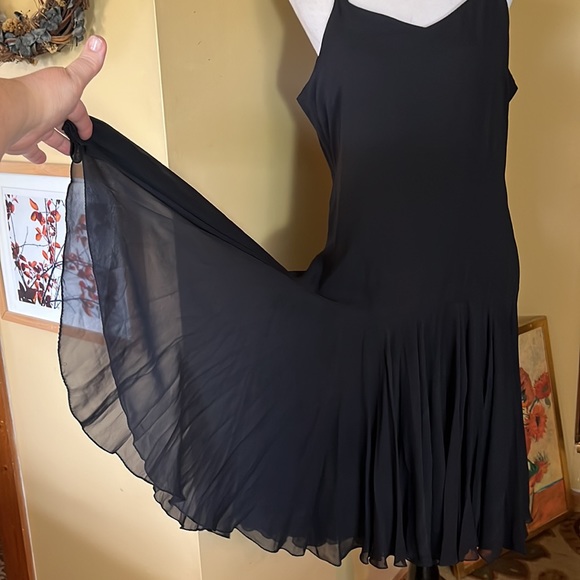 SWEE LO NY size Medium Flapper-Style Great Gadsby Silk Tank PinTuck Dress GOTH - Picture 14 of 17